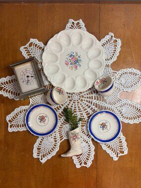 VTG Grandmillennial Tea & Entertaining Decor Set Cottagecore Coquette Vignette